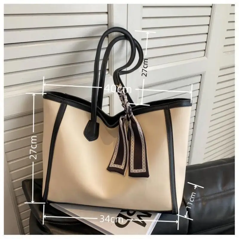 Student Large Capacity Bag for Women 2024 New High Quality Commuter Bag Fashion Versatile One Shoulder Tote Bag Shopping Bag