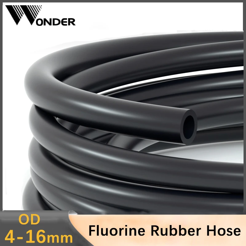 Fluorine rubber hose FKM tube Viton tubing FPM pipe acid-base heat oil resistant fluororubber tube ID 2-12mm