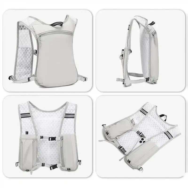 Lauf-Hydrationsrucksack mit Wasserblase 1 Stück Reflektierende Marathon-Weste für Nachtlauf, Wandern, Radfahren und Sport – Detail 7