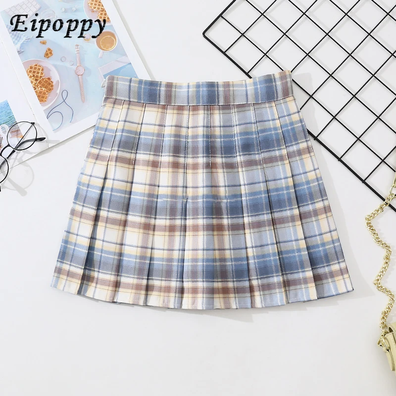 Rokken Dames Hoge taille gepluide ROK Harajuku Preppy Stijl vrokken MINI MODULE chique Dame meisjes dans korte ROK