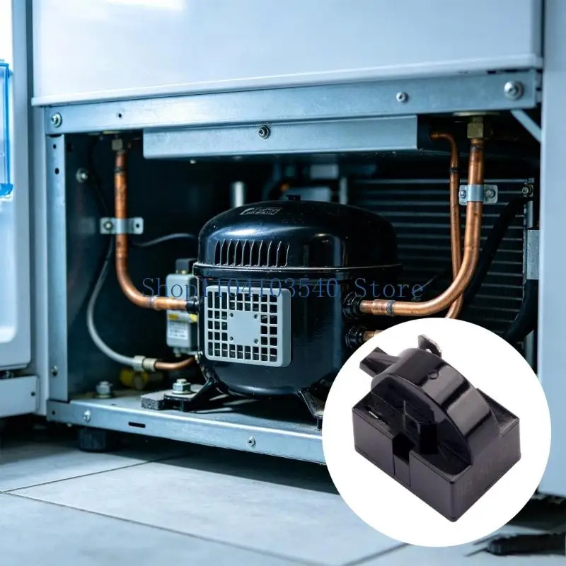 02DC Refrigeration Compressor Start Unit with Heat-Cut Assembly, Black Plastic and Metal Replacement Service Part Set