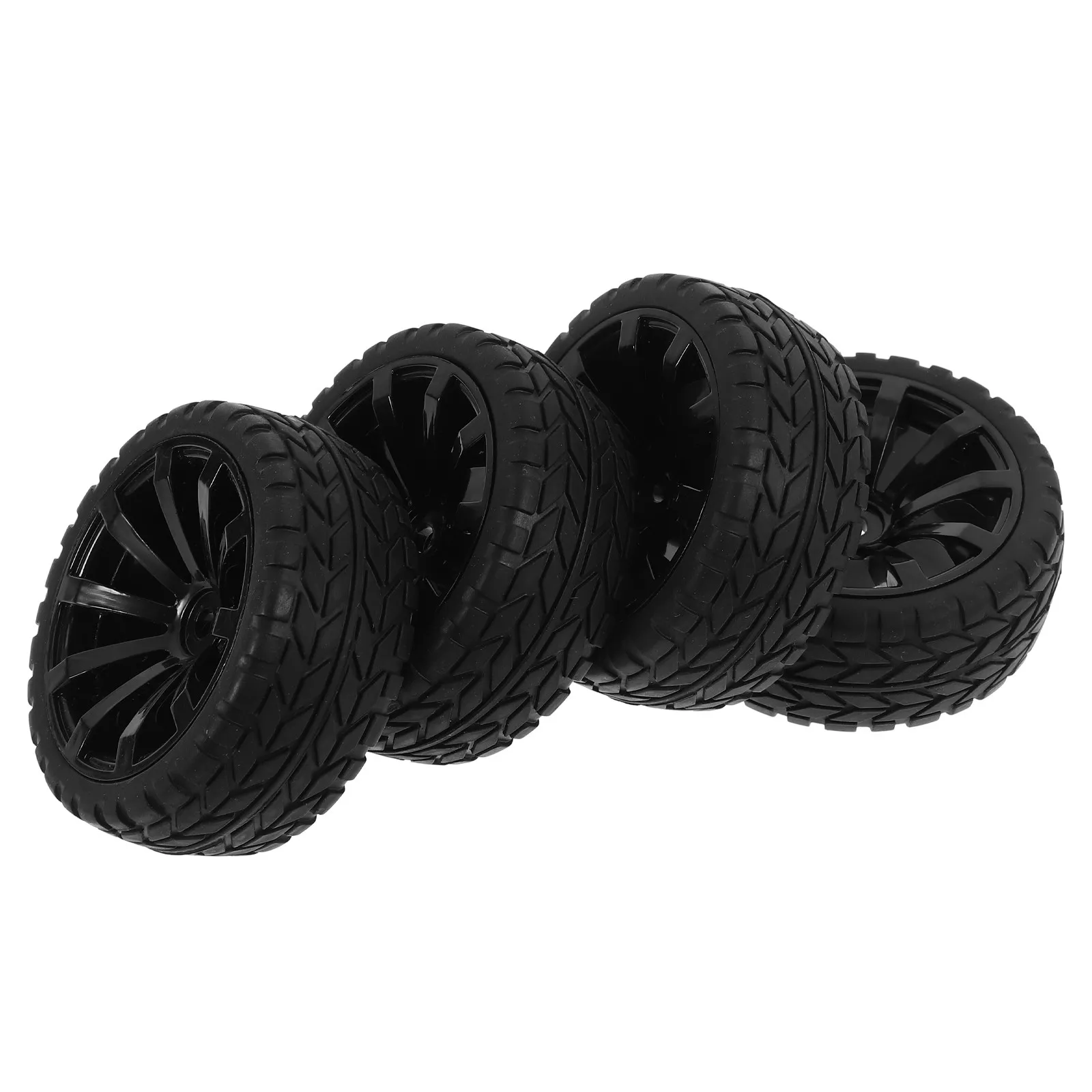 

4Pcs Plastic Hub Replacement Tires Durable Wear-Resistant Rc Car Accessories Enhances Stability Performance Small Toy Tires