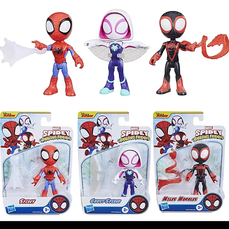 Original Marvel Legends Spider And His Amazing Friends 3 Pack Action Figures Includes 3 Figures And 3 Accessories Kids Gifts