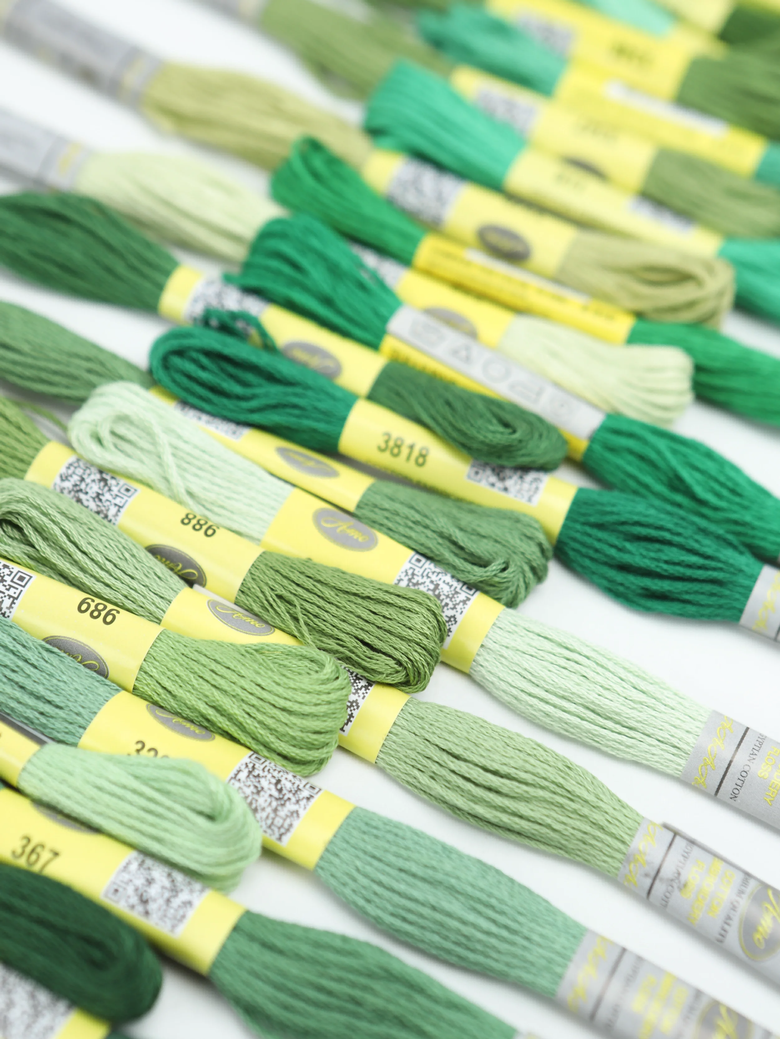 10Th DMC Chart Column 12 Skeins 8M Mercerized Egyptian Cotton Embroidery Floss Cross Stitch Thread 25 Green Colors Available