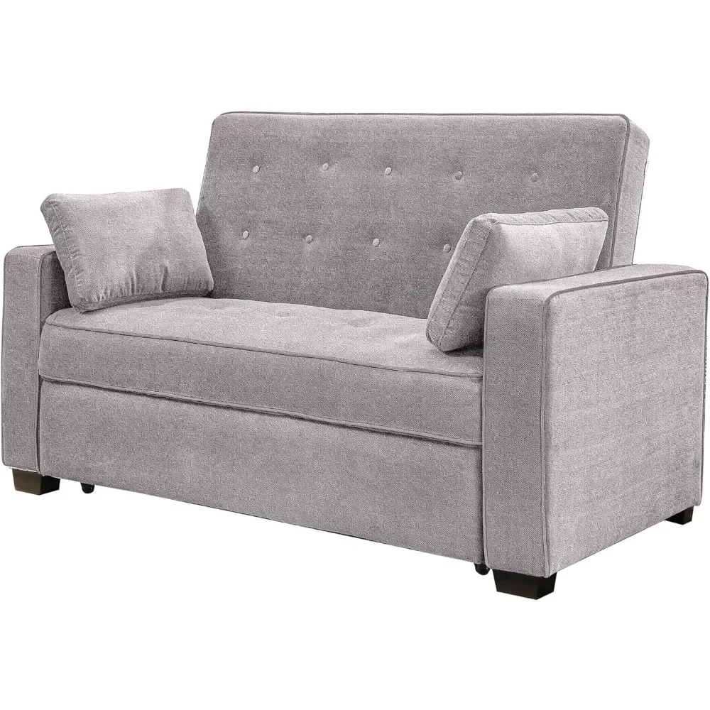 Modern Sofas for Living Room Lifestyle Solutions Ainsley Queen Size Convertible Loveseat Sofa Bed Light Grey Home Furniture