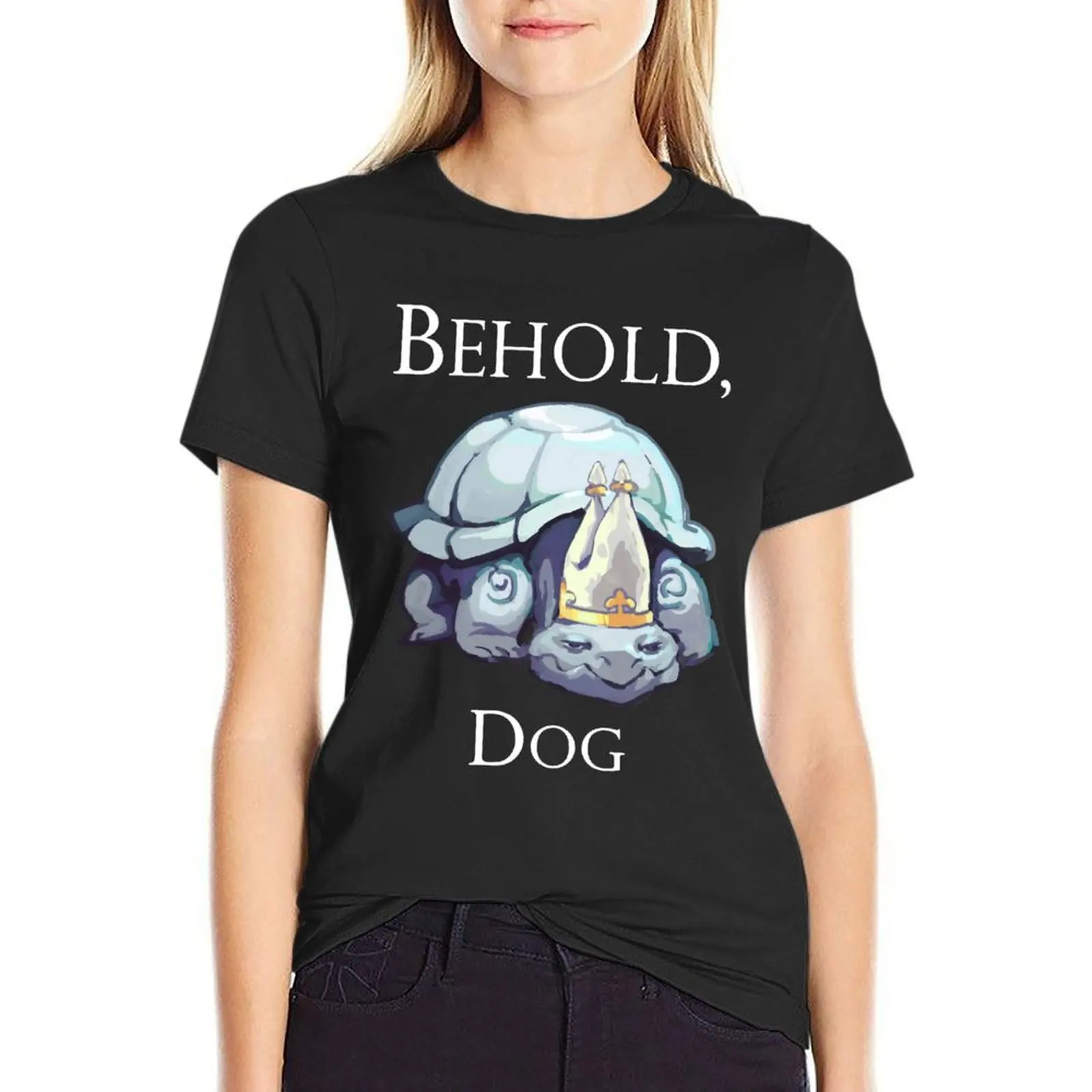 

king behold, dog T-Shirt Aesthetic clothing animal print shirt for girls female summer top T-shirt Women