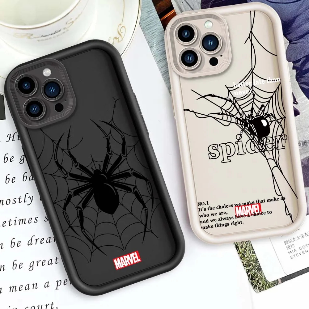 

Marvel Spider Man Wolverine Phone Case For Apple iPhone 17 Air 16 16E 15 14 13 12 11 Pro Max Plus Mini Eye Ladder Soft
