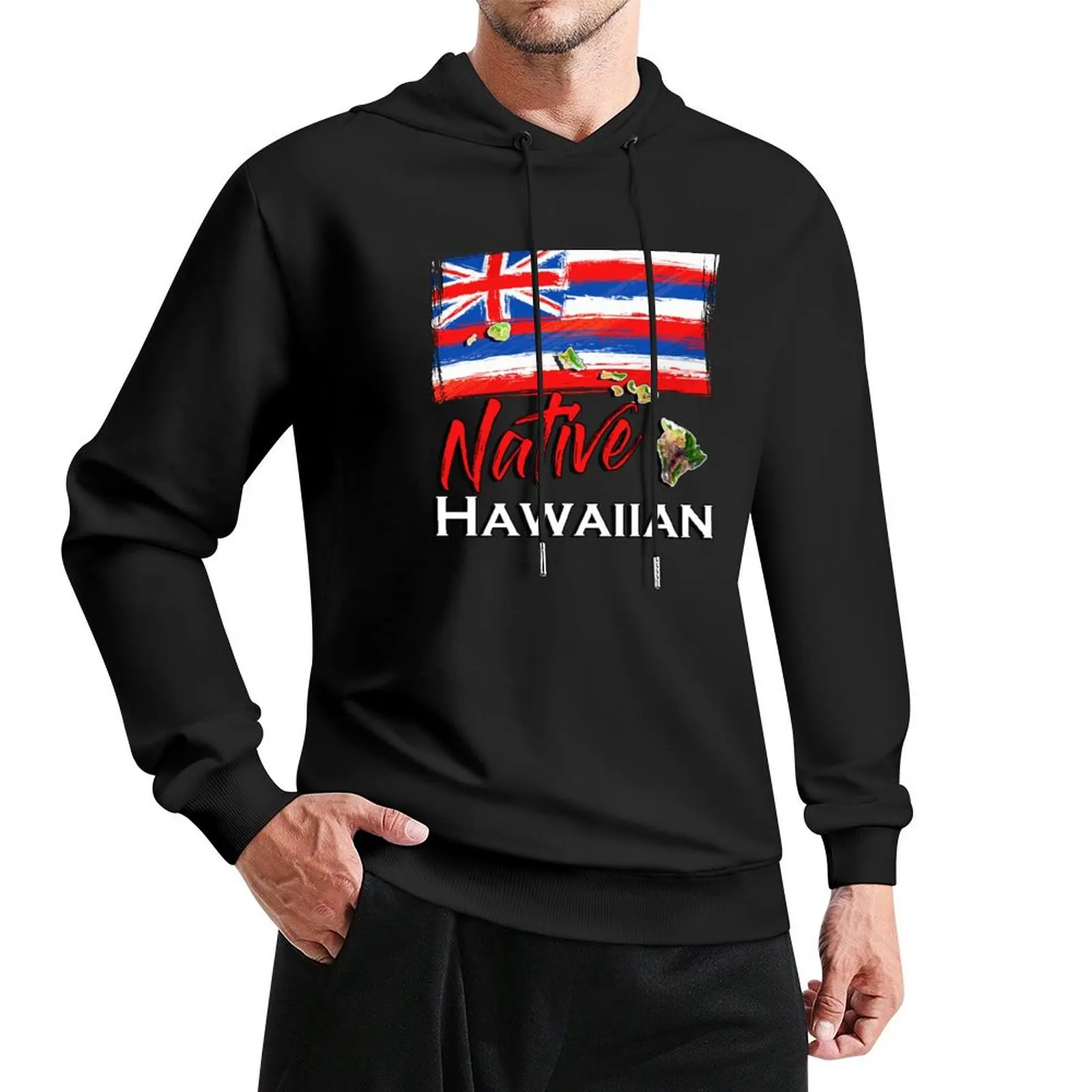 

Hawaiian Islands - Hawaii Flag Native Hawaiian Pullover Hoodie men's coat korean style clothes tracksuit men