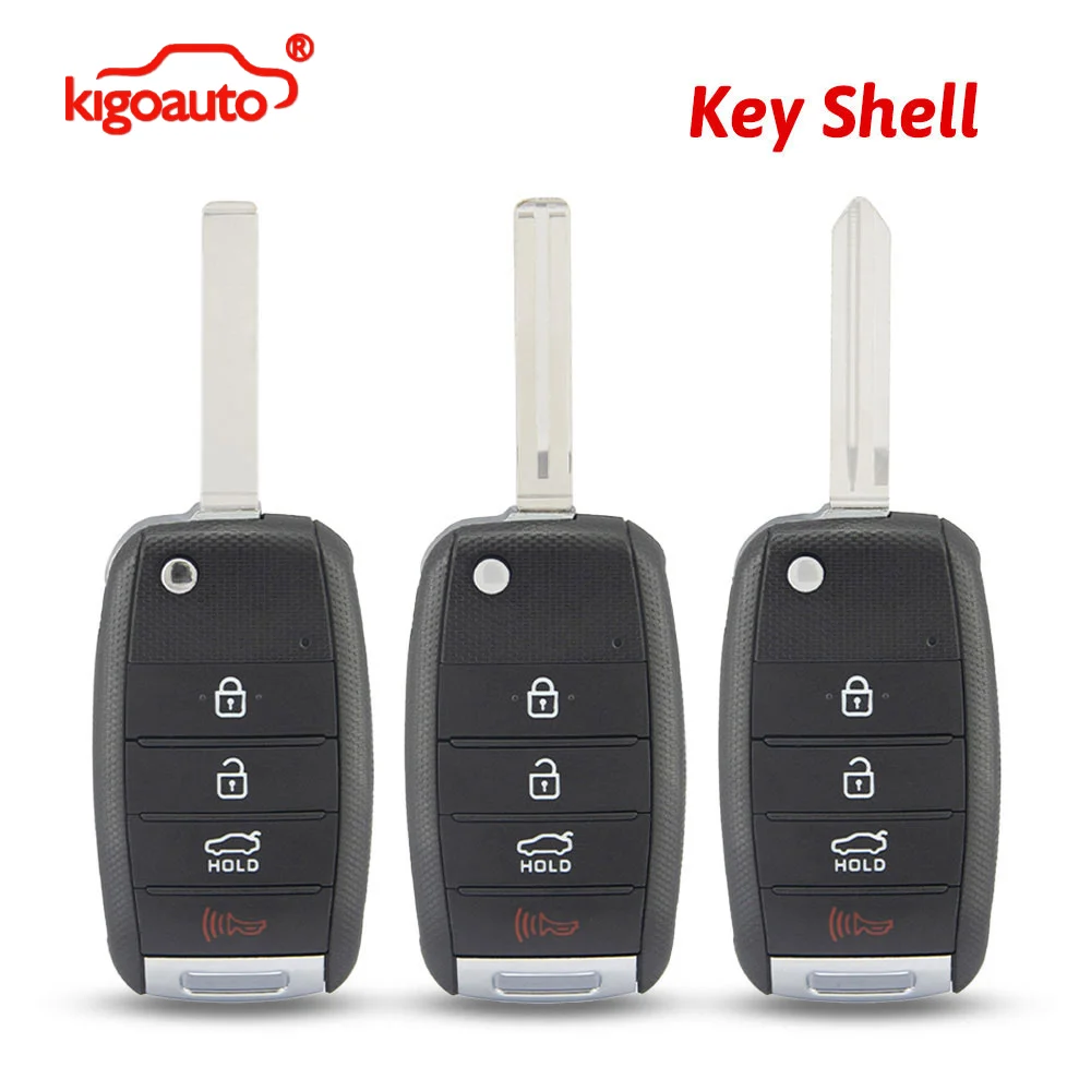 Kigoauto FCC NYODD4TX1306 Flip Key Shell 4 Button for 2014 2015 Kia Optima PN 95430-2T560 / 95430-2T550