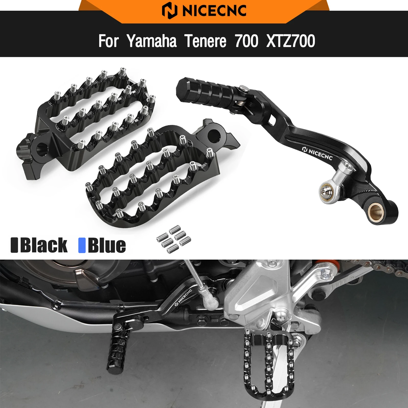 For Yamaha Tenere 700 T700 XTZ 700 2019-2024 Gear Shift Lever Footpegs Footrest Tenere700 TENERE700 T7 Rally Edition 2020-2024