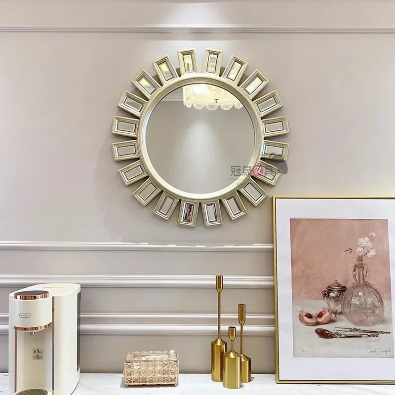 Living room dining room background wall art mirror French retro makeup mirror European style