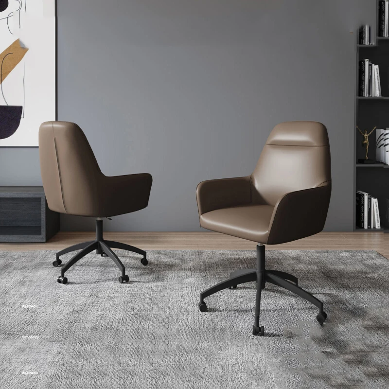 

Leather Computer Chair Seat Home Comfortable Rotatable Italian Designer Chair Light Luxury Office Silla Oficina Furniture