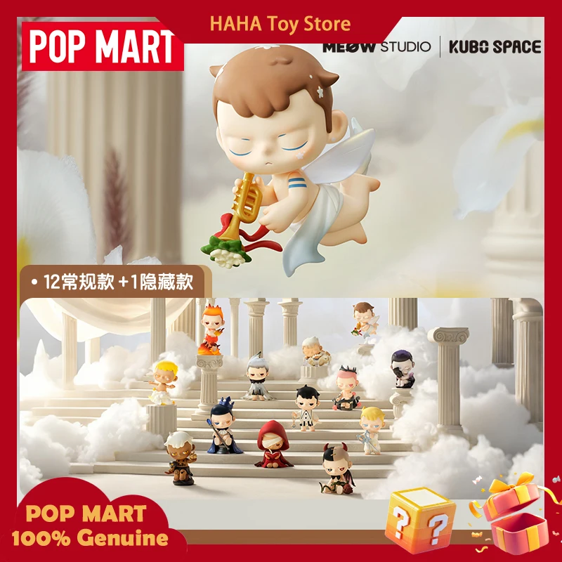 Pop Mart Kubo – Figurine de la série poème d'ange, boîte aveugle, boîte mystère, ornements, décoration de maison, poupées à collectionner, jouet pour enfants, cadeau