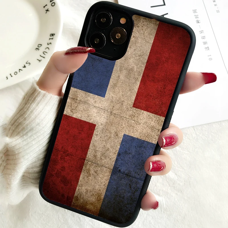 5 5S SE 2020 Phone Cover Case for iPhone 6 6S 7 8 PLUS X XS XR 11 12 13 MINI 14 PRO MAX Rubber dominican republic flag Painted