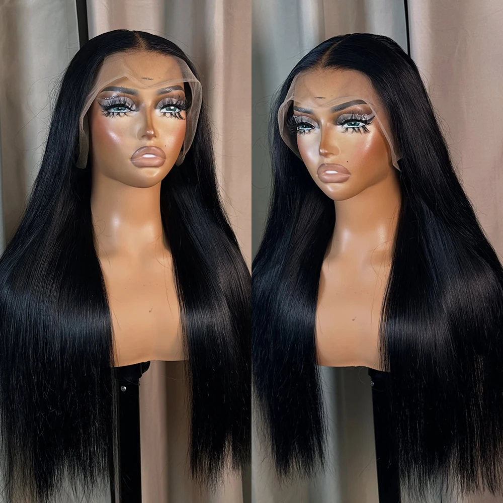 Parrucche diritte per ossa senza colla Pronto per andare Parrucche frontali in pizzo HD 13 × 6 densità 400 Parrucche per capelli umani vergini brasiliani Remy 30 36 pollici