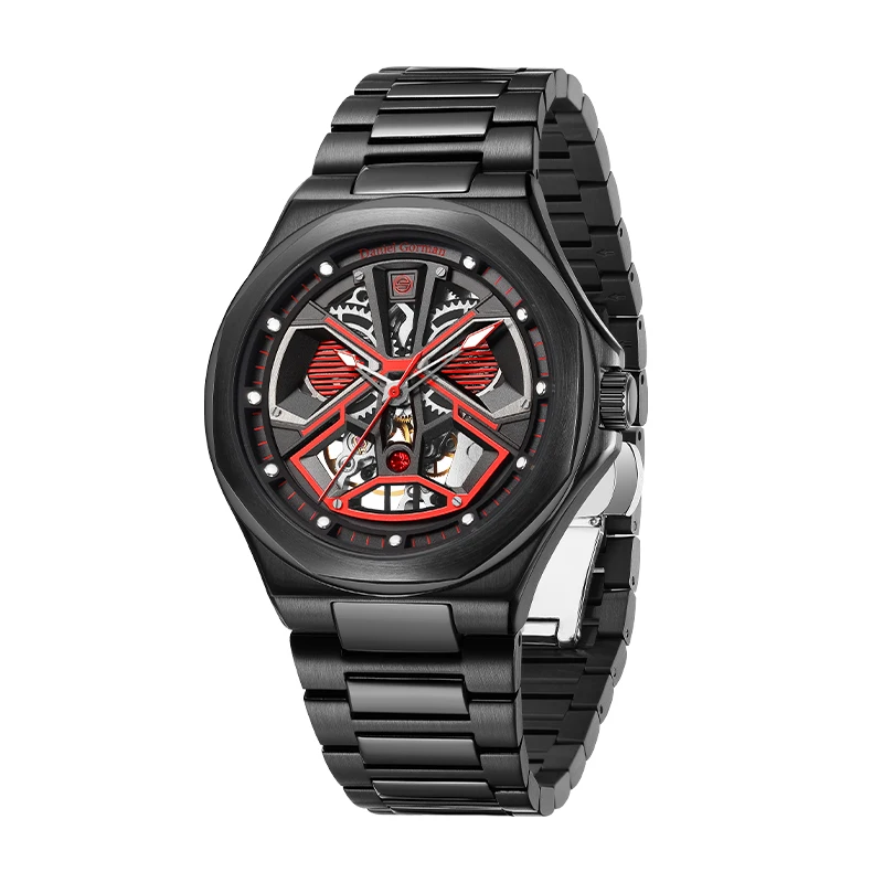 

DG8107 Men’s Automatic Mechanical Watch Skeleton Luxury Stainless Steel Waterproof Sport Wristwatch