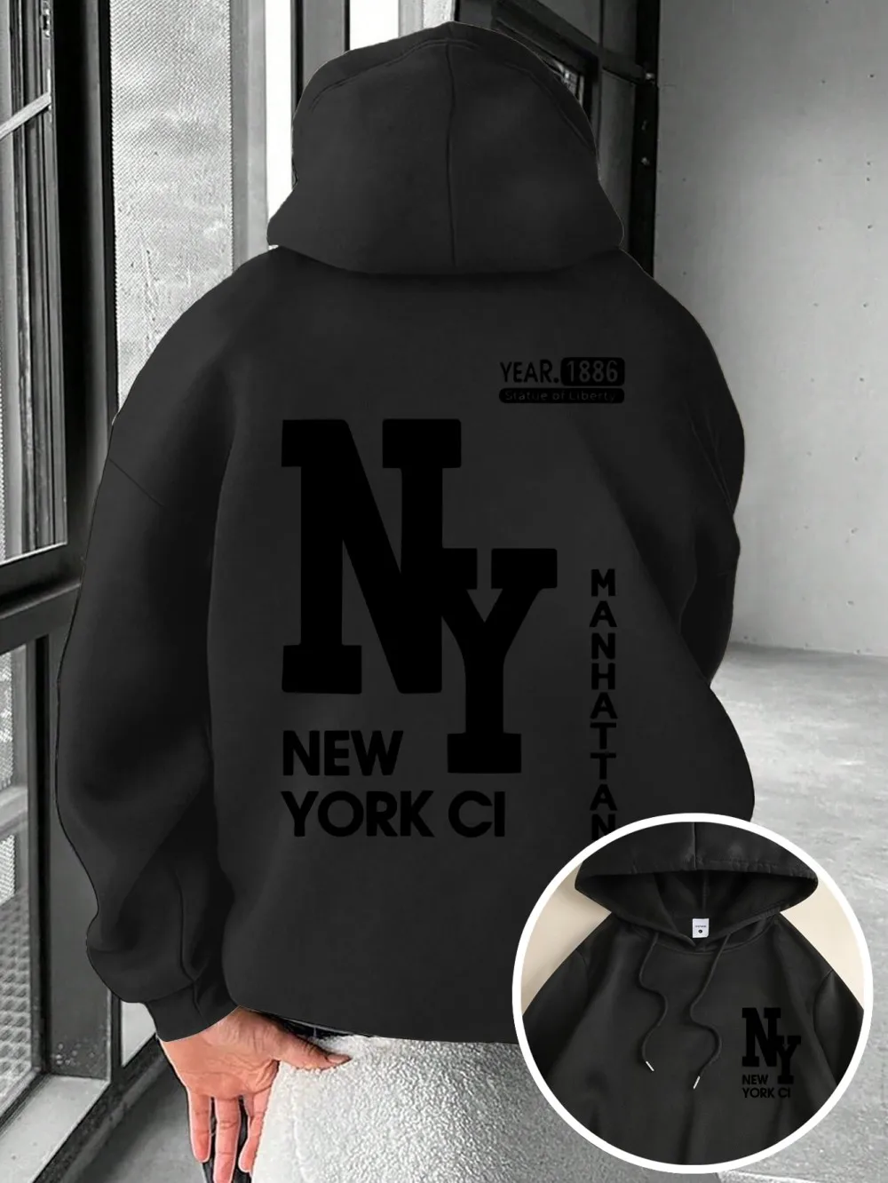 Hot selling fashionable men's autumn letter print micro elastic comfortable hooded sweatshirt outdoor urban casual top