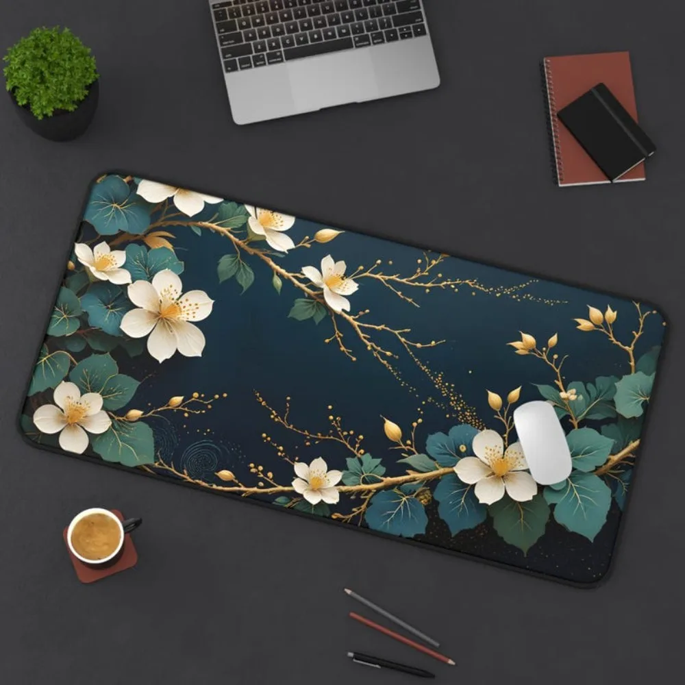 

Wooden board floral creative design mousepad HD printed computer mechanical keyboard, high-quality rubber anti-slip and washable