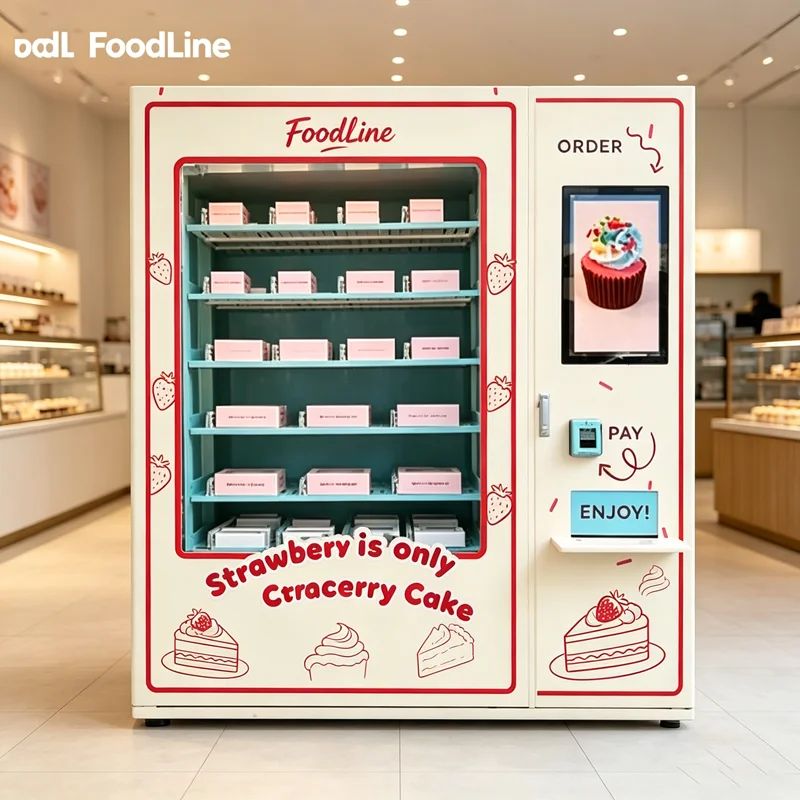 Cake Vending Machine Fresh Dessert Bread Dispenser Digital Display Office Park Canteen Customized