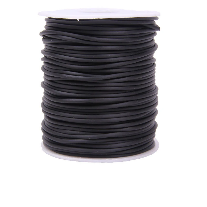 10m Dia 2mm Round Rubber Cord Necklace Thread Black Brown Color Beading Rope String For Diy Bracelet Findings Jewelry Making