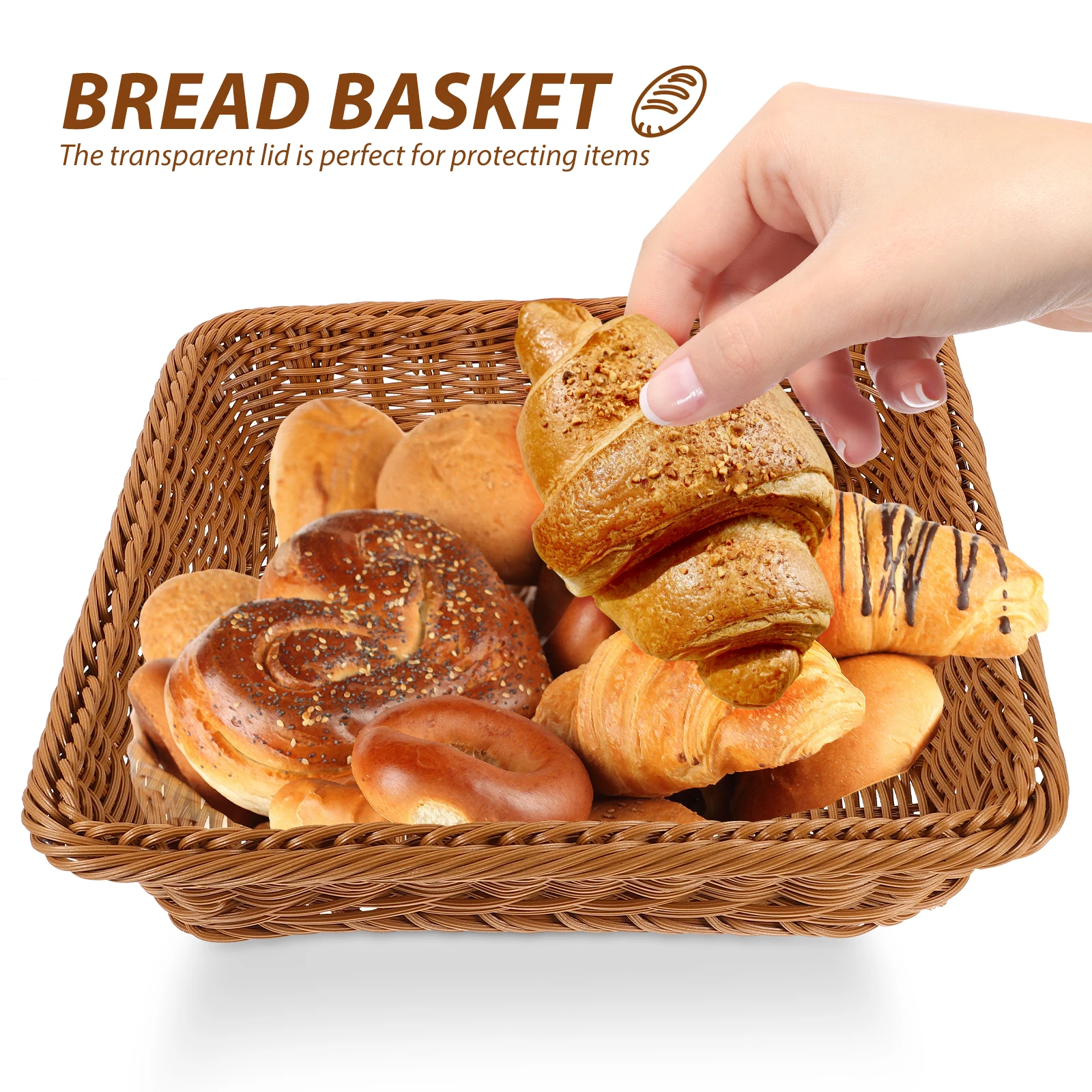 

Тканая корзина для хранения хлеба для фруктов, сервировочный поднос для еды, кухонный органайзер, гладкий легко чистящийся настольный поднос, настольная корзина