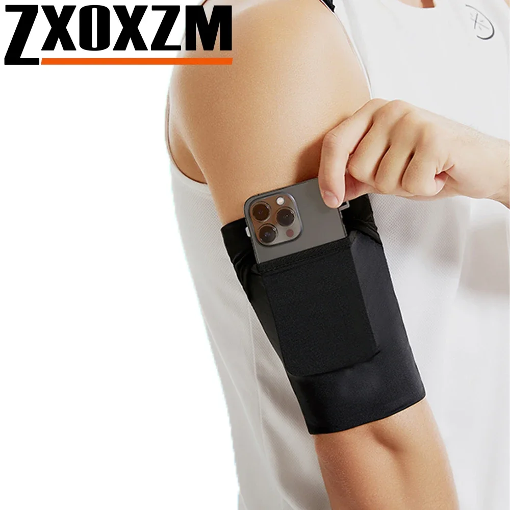 1 قطعة حامل هاتف الجري حقيبة الذراع مع مساحة تخزين أكبر سحاب قوي لركوب الدراجات والمشي لمسافات طويلة متوافق مع شارة الهاتف #1