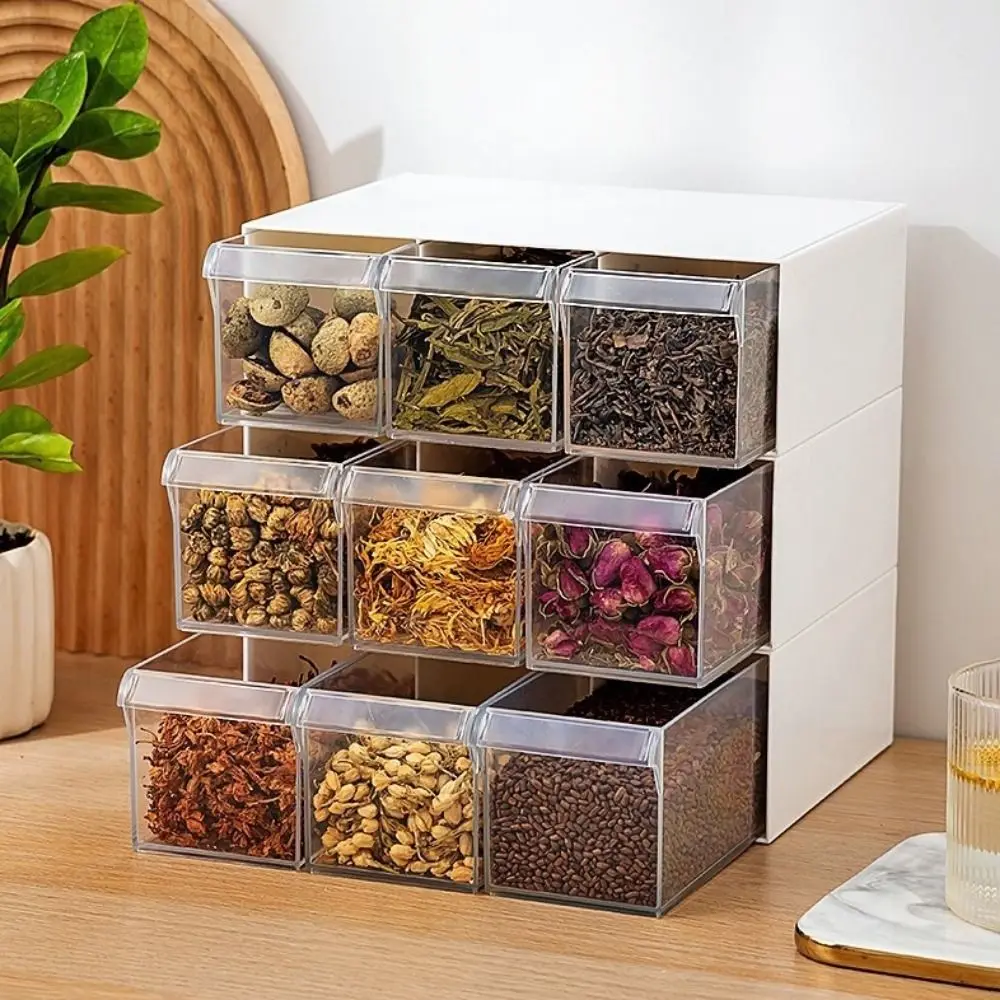 

Practical Large Capacity Drawer Storage Box Space Saving Plastic Flower Tea Storage Box Stackable Cosmetics Boxes Office
