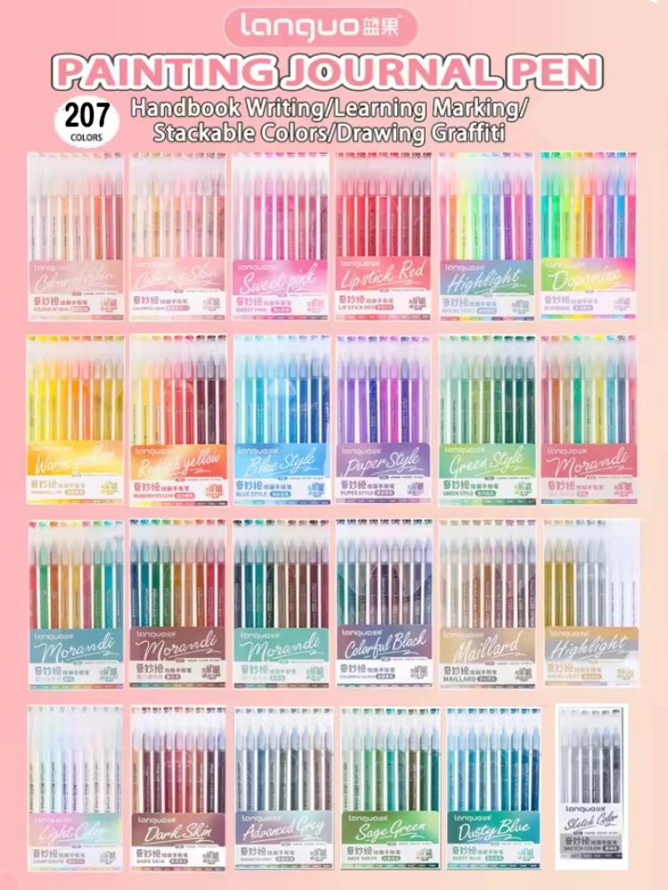 

207/9 Colors Morandi Gel Pen Student Diary Scrapbook Painting DIY Gel Pen Coloring Book Drawing Pen Stationery School Supplies