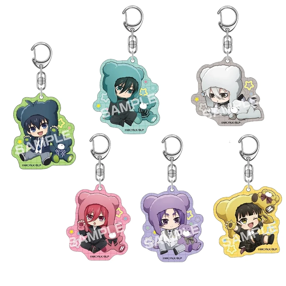 Anime BLUE LOCK Puchi Bear Series 6cm Acrylic Keychain Reo Mikage Chibi Figure Pendant Bag Charm Birthday Christmas Gift