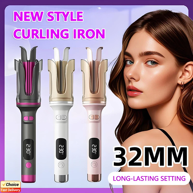 

2025 New Automatic Curling Iron 32MM Double Slot Negative Ion Hair Curler Constant Temperature Styler Portable Travel Hair Tool