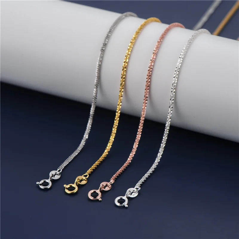 

S925 Sterling Silver Sparkling Rhinestone Decorated Necklace, Light Luxury Elegant Simple Necklace, Fashion Jewelry Accessories