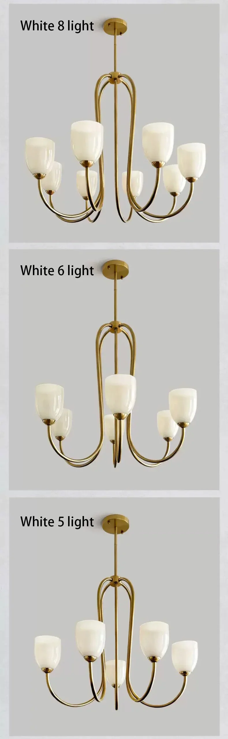 Nordic Romantic Glass E27 LED Chandelier Pink White Shades