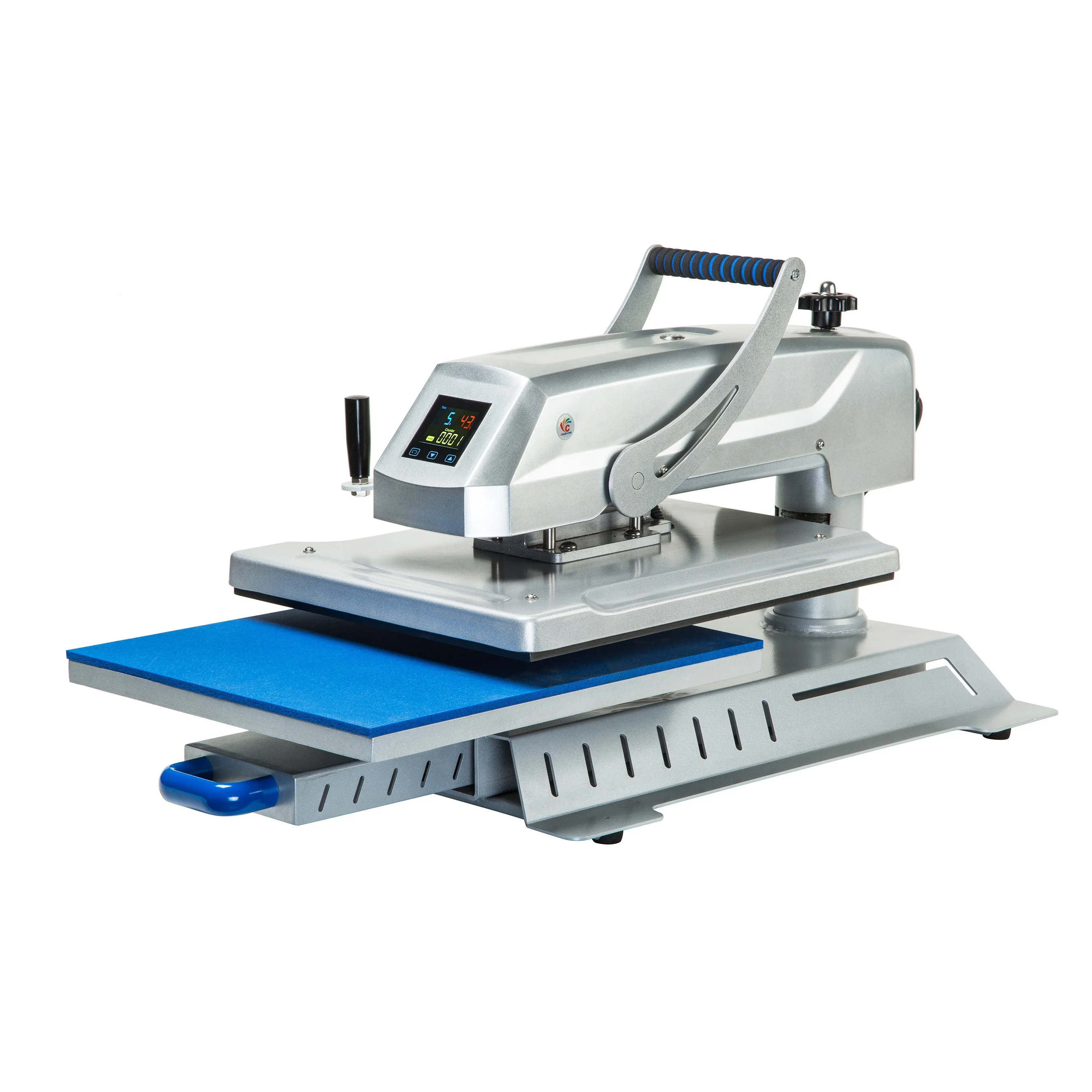 QK-1804 gran oferta, camiseta de tela de alta presión con cabezal batido, máquina de prensado en caliente con impresión por transferencia térmica