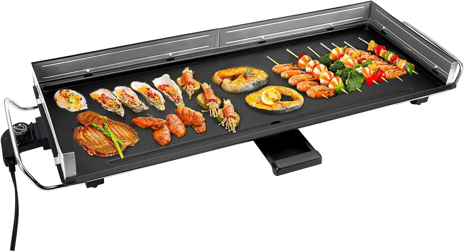 

35" Electric Nonstick Extra Large Griddle Grill - BBQ Indoor/Outdoor with Adjustable Temperature, Detachable for Easy Cleaning