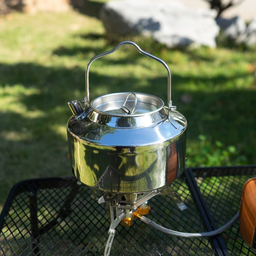 

Portable Water Kettle Stainless Steel Fast Boil Camping Tea Kitchen Wear Resistant Outdoor Cookware Lightweight Compact