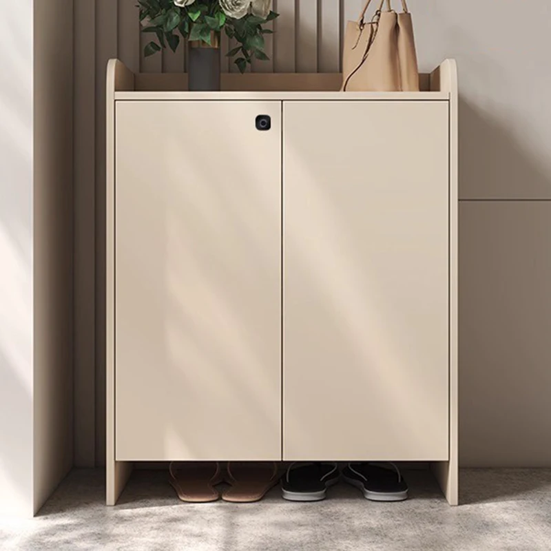 النعال الخشبية خزانة الأحذية التخزين المنظم عرض المحمول غرفة المعيشة الحديثة رف الأحذية العمودي موبليس أثاث الفندق #3