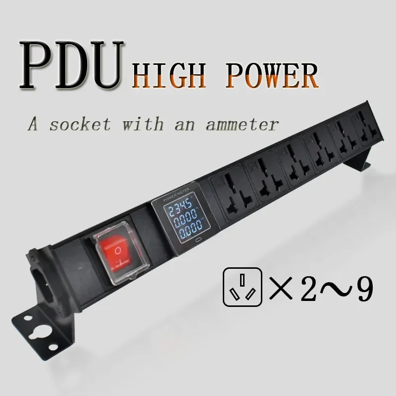 PDU power board network cabinet rack C14 port desktop 16A universal socket 1-9AC with Surge protection wireless socket