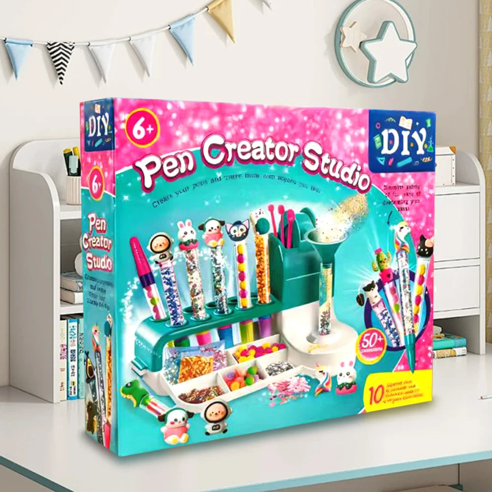 Le cadeau le plus apprécié pour les meilleures amies des filles, le kit de stylos à sable liquide DIY de qualité supérieure, améliore les compétences pratiques, permettant aux filles d'écrire et de