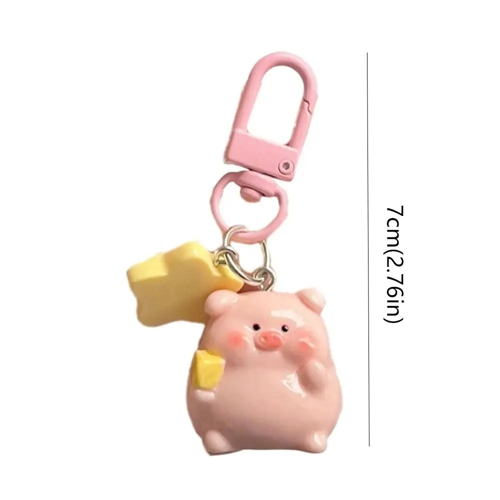 الإبداعية الراتنج الكرتون مفتاح سلسلة حقيبة قلادة الديكور الوردي خنزير قلادة الكورية نمط سحر 3D مفتاح سلسلة الفتيات