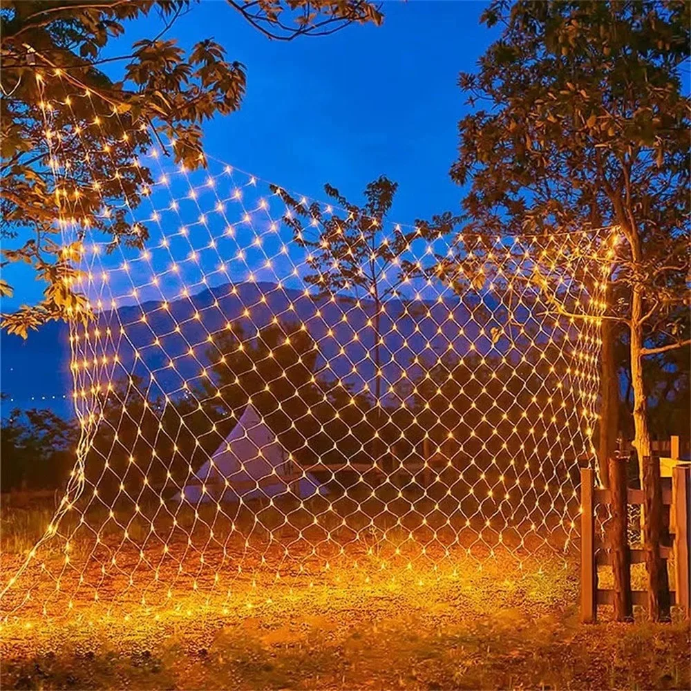 Net Mesh Led Lights 1.5M/2M/3M LED String Christmas Fairy Curtain Garland Outdoor Waterproof For Party Garden Wedding Decoration