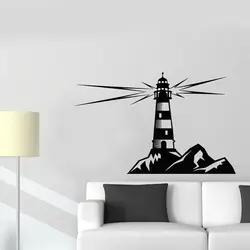 Lighthouse Nautical for Sailor Sea Ocean Style Wall Sticker Nautical Home Decor Living Room Decal Removable Mural Wallpaper 3155