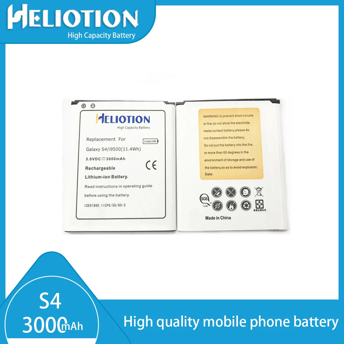 Samsung S4 Battery B600BC 3000mAh Replacement Battery For Galaxy S4 i9500 GT-i9505 i9508 i545 2Pcs