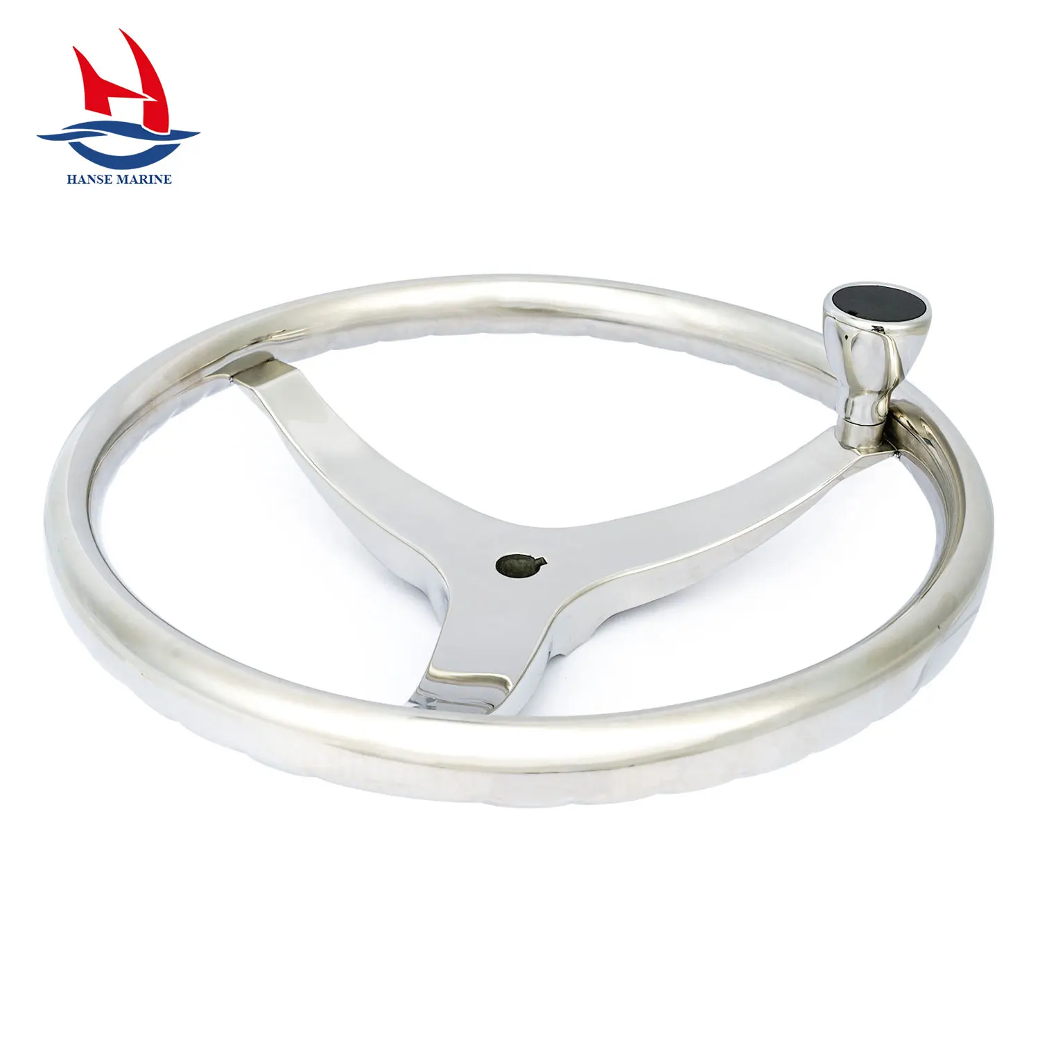 

HANSE MARINE Stainless Steel Boat Steering Wheel 13.5in 3 Spoke With/without Knob With Finger Grip Parts For Marine Boat Yacht