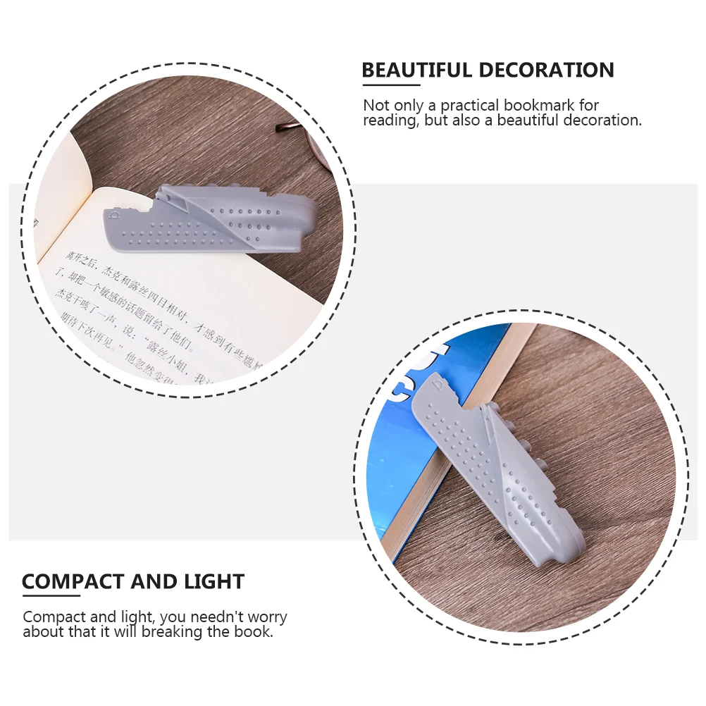 Magnetic Bookmark Unique ABS Plastic Gifts for Students Grey Reading Child Creative Design Not Fade Compact