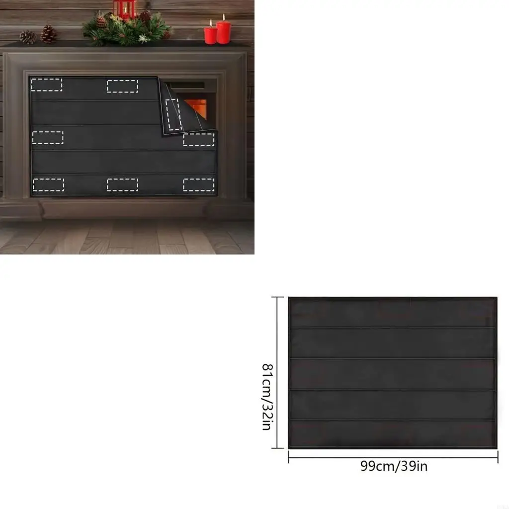 

Fireplaces Screen for Heat Loss Indoor Fireplaces Covers Easy to Install