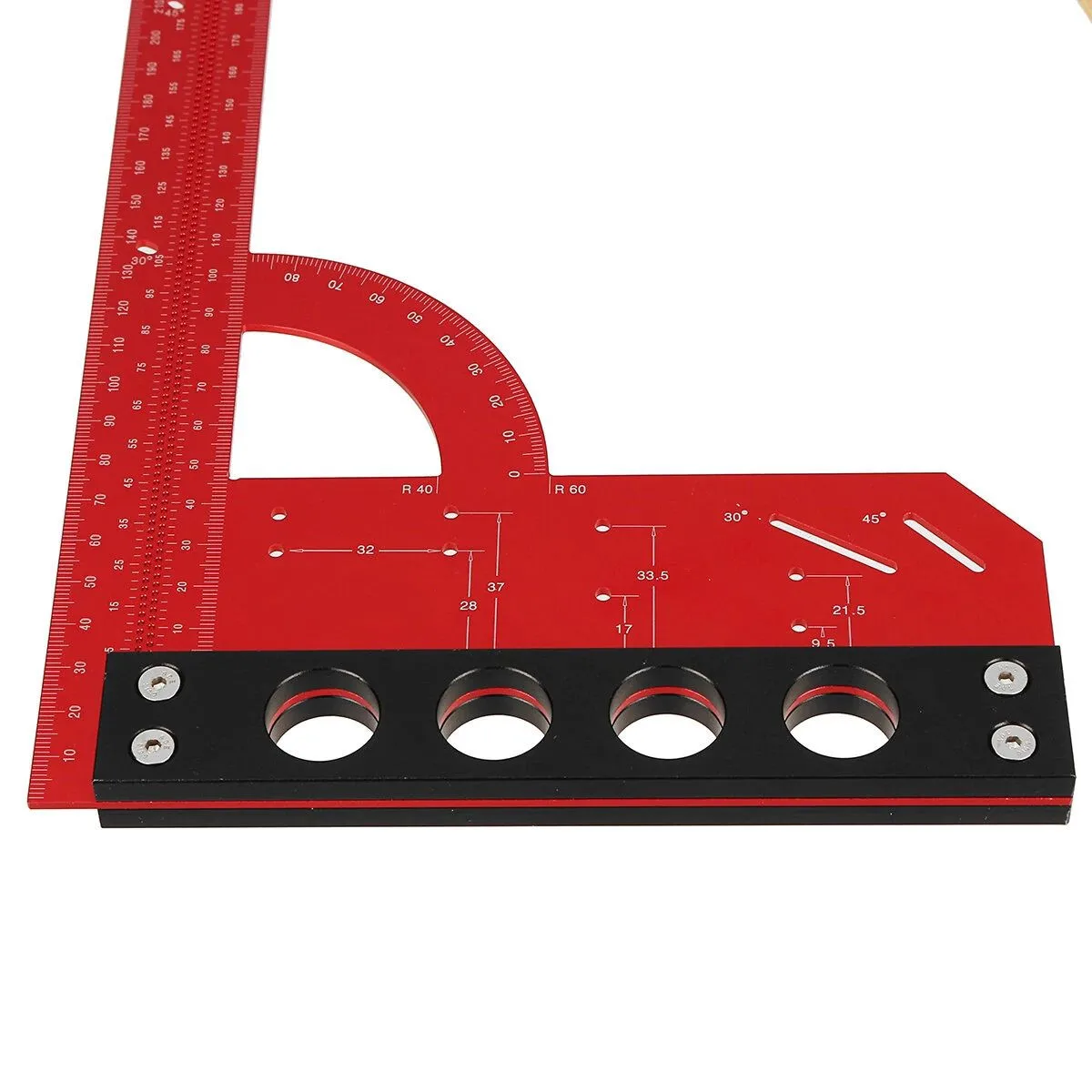 CRTOL 300mm Universal Winkel Multifunktionale Versuchen Platz Präzision Holz Glasritzrades Kennzeichnung Herrscher Für Messen Anleitung Schneiden