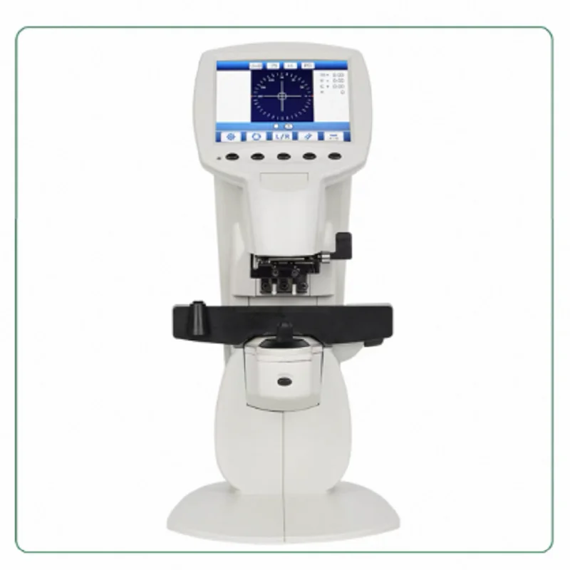 Fully automatic blue-light UV refraction and lens fitting system with built-in printer and pupillary distance measurement