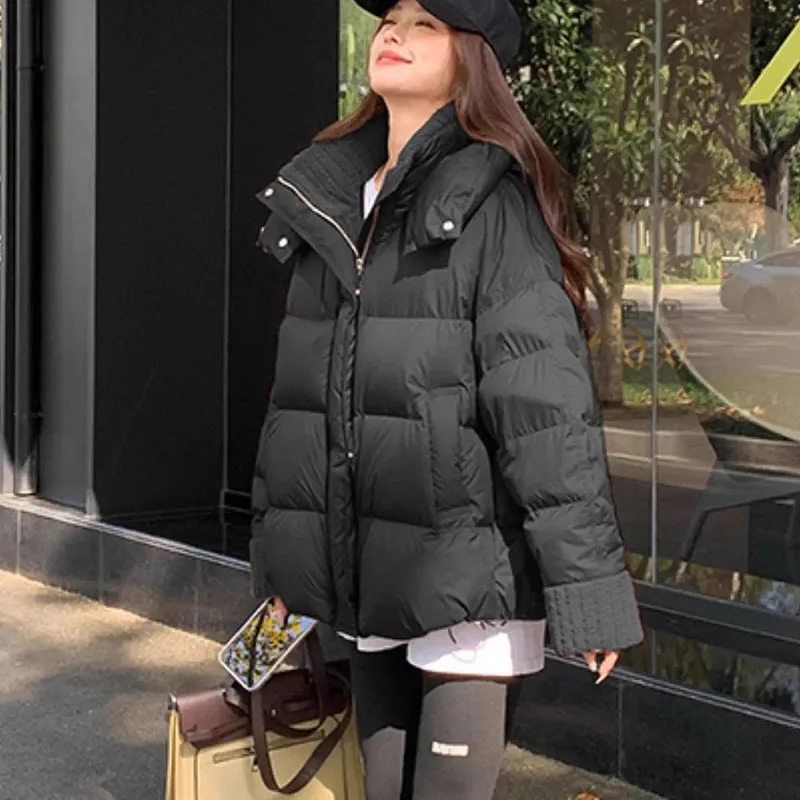 Lamb Wool Cotton Coats Women\'s 2025 New Winter Parkas Hooded Down Cotton Jacket Explosions Stitching Top Thickened Warm Outwear