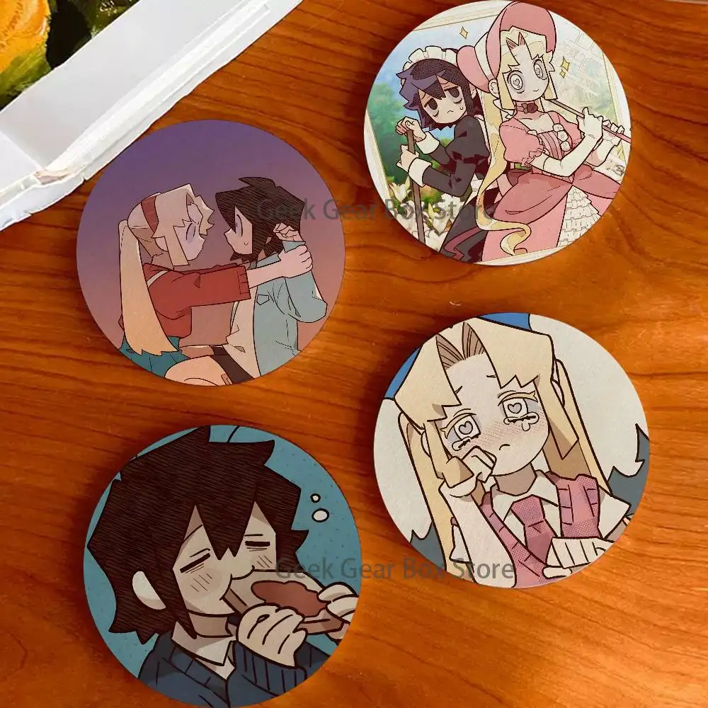 M-Manhwa I Love A-Amy Coaster Wooden Drink Tray Suitable for Restaurants and Coffee Shops Easy To Wash and Clean