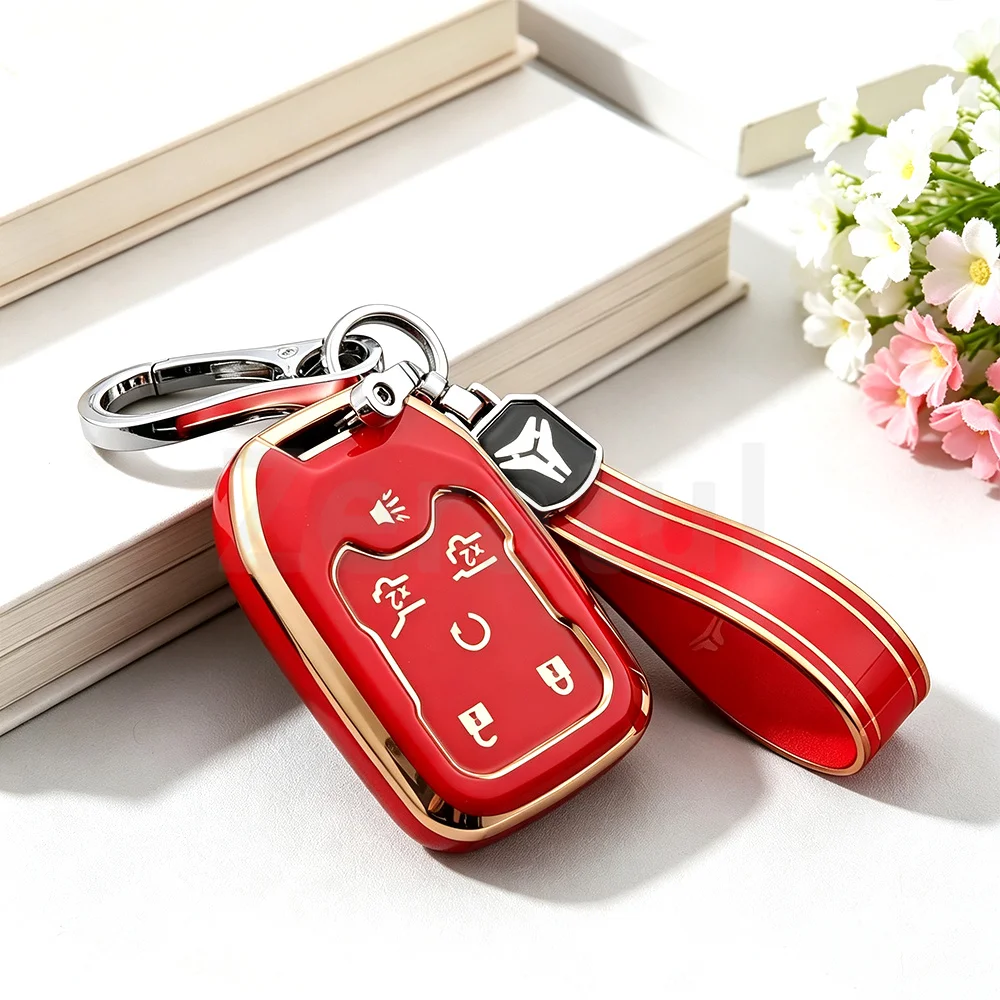 5/6 Buttons Smart Shell Fob Car Key Case Cover Holder For GMC Sierra Acadia Terrain Yukon Chevrolet Silverado Suburban Tahoe